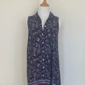 Beach Lunch Lounge Floral Sleeveless Dress